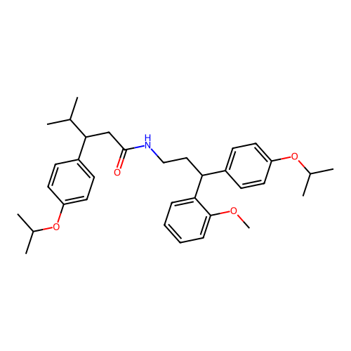 3-(4-isopropoxyphenyl)-N-(3-(4-isopropoxyphenyl)-3-(2-methoxyphenyl)propyl)-4-methylpentanamide structure