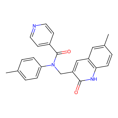 N-((2-hydroxy-6-methylquinolin-3-yl)methyl)-N-(p-tolyl)isonicotinamide structure
