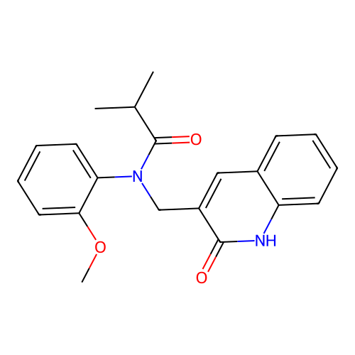 N-(2-methoxyphenyl)-2-methyl-N-[(2-oxo-1H-quinolin-3-yl)methyl]propanamide structure