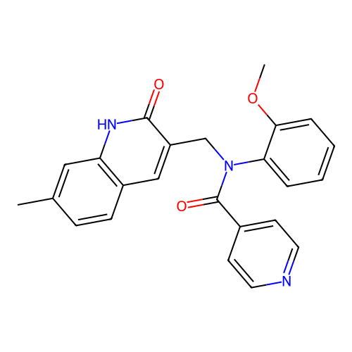 N-((2-hydroxy-7-methylquinolin-3-yl)methyl)-N-(2-methoxyphenyl)isonicotinamide structure
