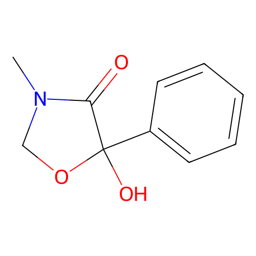 5-Hydroxy-3-methyl-5-phenyl-1,3-oxazolidin-4-one structure