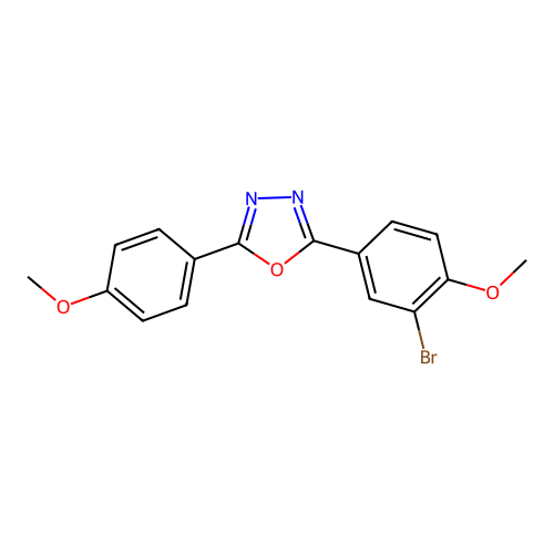 2-(3-Bromo-4-methoxyphenyl)-5-(4-methoxyphenyl)-1,3,4-oxadiazole structure