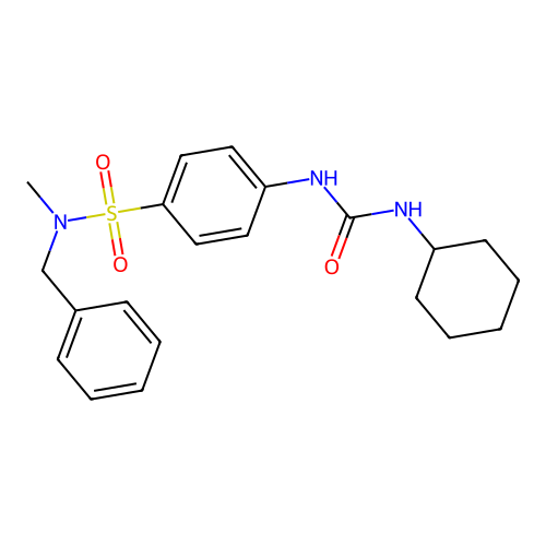 N-benzyl-4-[(cyclohexylcarbamoyl)amino]-N-methylbenzenesulfonamide structure