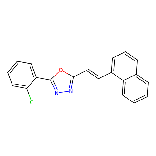 2-(2-Chlorophenyl)-5-(2-naphthalen-1-ylethenyl)-1,3,4-oxadiazole structure