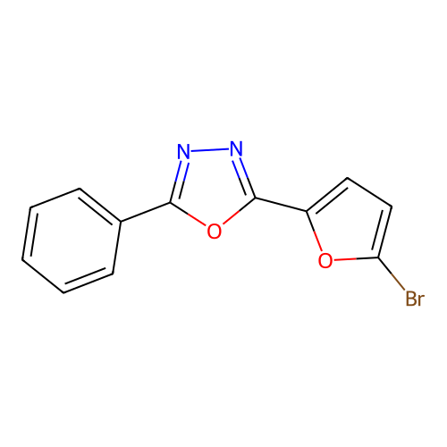 2-(5-Bromo-2-furyl)-5-phenyl-1,3,4-oxadiazole structure