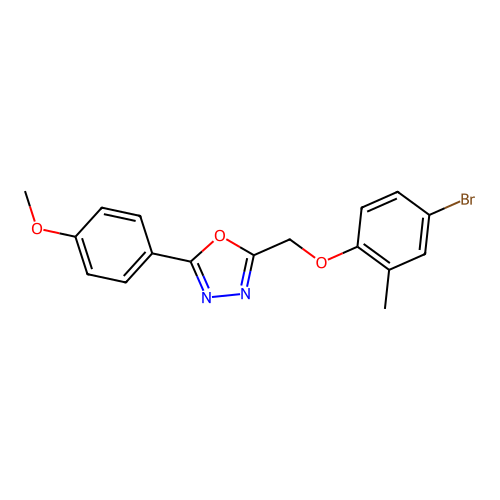 2-[(4-Bromo-2-methylphenoxy)methyl]-5-(4-methoxyphenyl)-1,3,4-oxadiazole structure