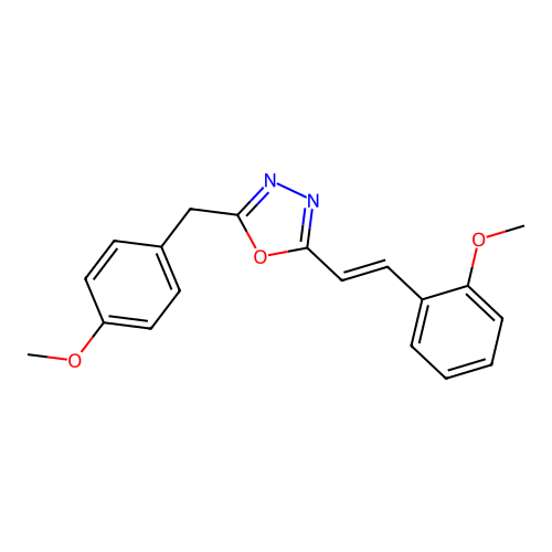 2-(4-Methoxybenzyl)-5-[2-(2-methoxyphenyl)vinyl]-1,3,4-oxadiazole structure