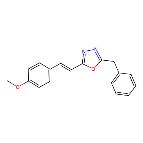 2-benzyl-5-[(E)-2-(4-methoxyphenyl)ethenyl]-1,3,4-oxadiazole structure