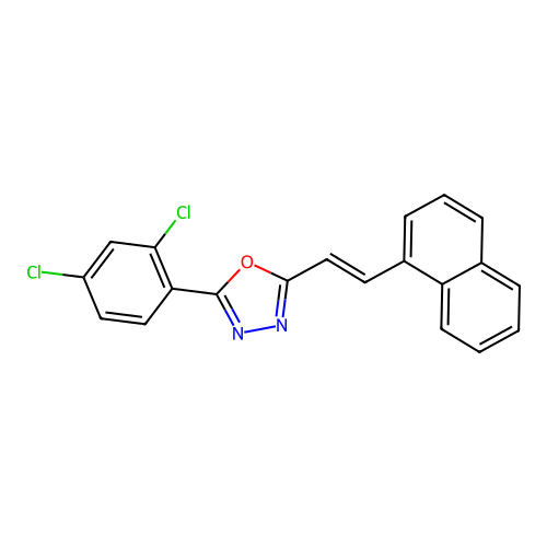 5-((1E)-2-naphthylvinyl)-2-(2,4-dichlorophenyl)-1,3,4-oxadiazole structure