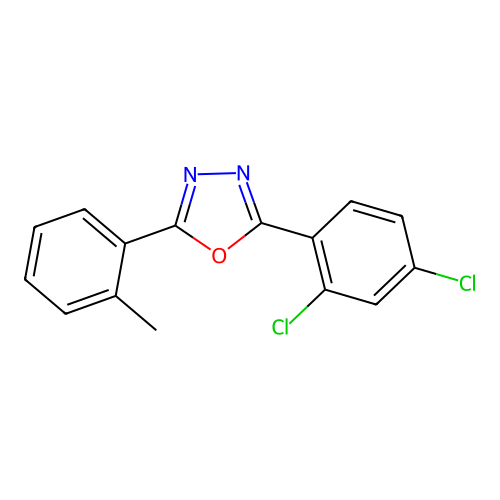 2-(2,4-Dichlorophenyl)-5-(2-methylphenyl)-1,3,4-oxadiazole structure
