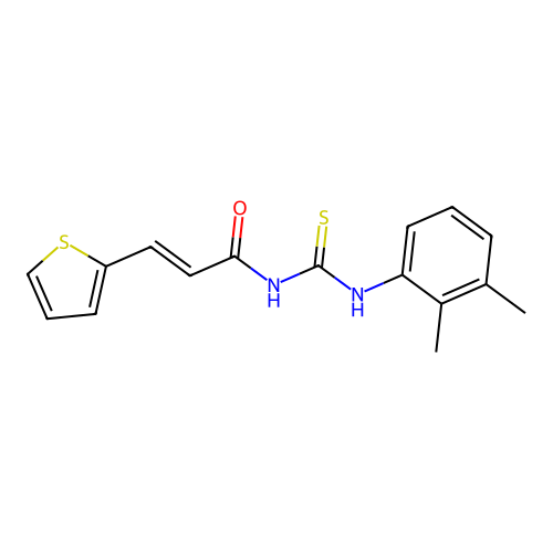 N-{[(2,3-dimethylphenyl)amino]carbonothioyl}-3-(2-thienyl)acrylamide structure