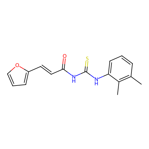 (2E)-N-[(2,3-dimethylphenyl)carbamothioyl]-3-(furan-2-yl)prop-2-enamide structure