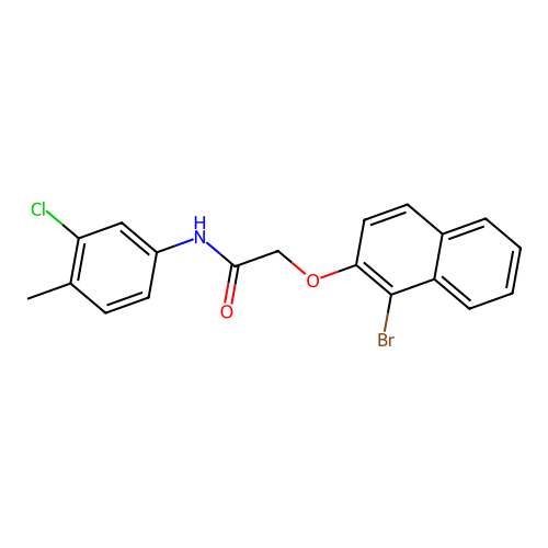 2-[(1-bromonaphthalen-2-yl)oxy]-N-(3-chloro-4-methylphenyl)acetamide structure
