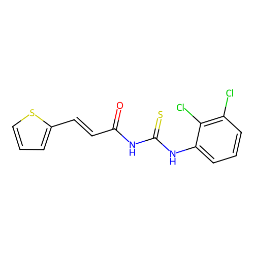 N-{[(2,3-dichlorophenyl)amino]carbonothioyl}-3-(2-thienyl)acrylamide structure