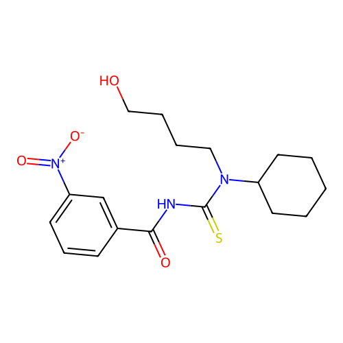 N-[cyclohexyl(4-hydroxybutyl)carbamothioyl]-3-nitrobenzamide structure