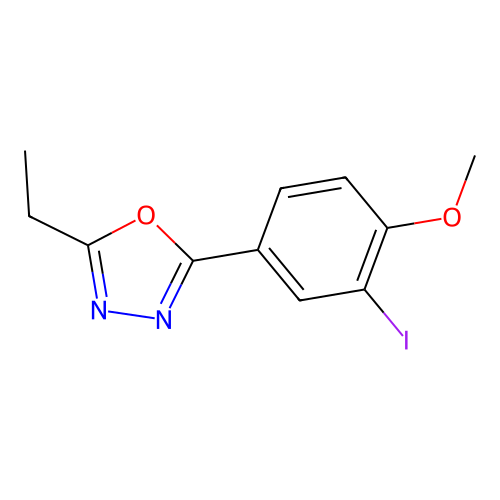 2-Ethyl-5-(3-iodo-4-methoxyphenyl)-1,3,4-oxadiazole structure