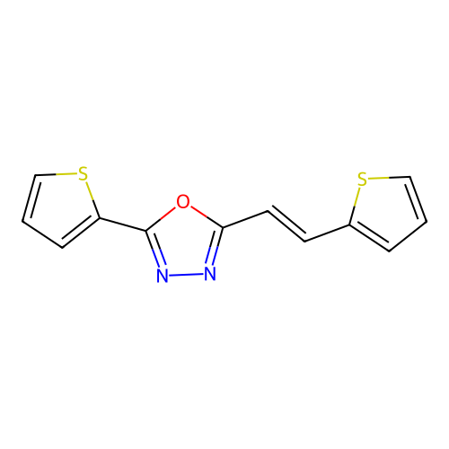 2-(2-Thienyl)-5-[2-(2-thienyl)vinyl]-1,3,4-oxadiazole structure
