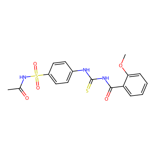 N-[({4-[(acetylamino)sulfonyl]phenyl}amino)carbonothioyl]-2-methoxybenzamide structure