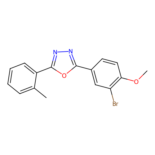 2-(3-Bromo-4-methoxyphenyl)-5-(2-methylphenyl)-1,3,4-oxadiazole structure