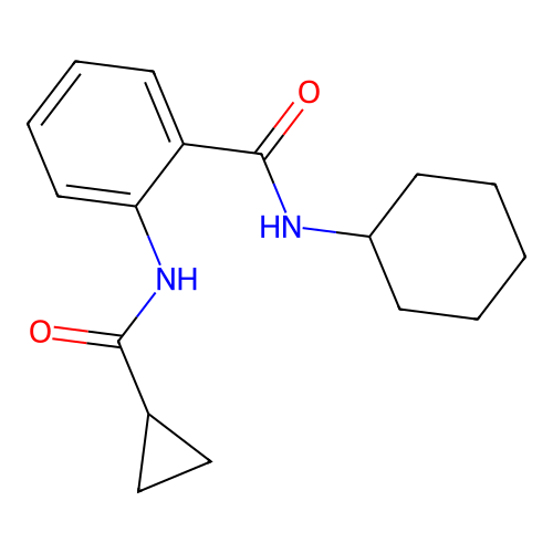 N-cyclohexyl-2-[(cyclopropylcarbonyl)amino]benzamide structure