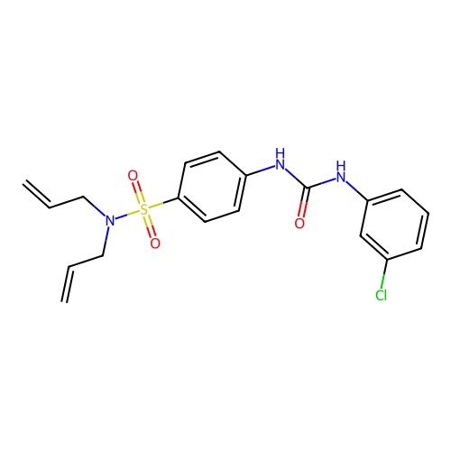 N,N-diallyl-4-{[(3-chloroanilino)carbonyl]amino}benzenesulfonamide structure