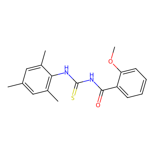 N-[(mesitylamino)carbonothioyl]-2-methoxybenzamide structure