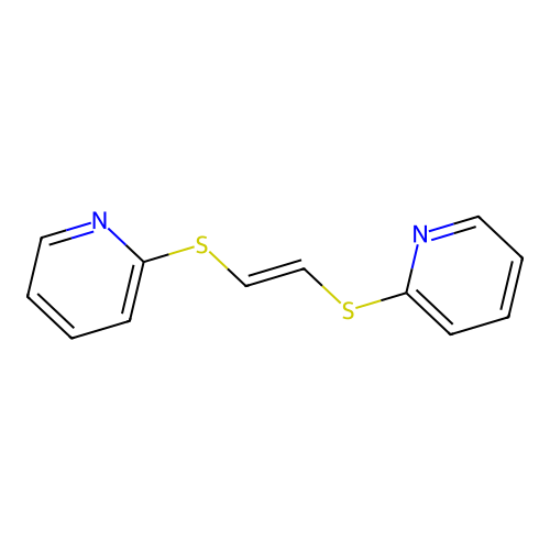 (E)-1,2-bis(pyridin-2-ylthio)ethene structure