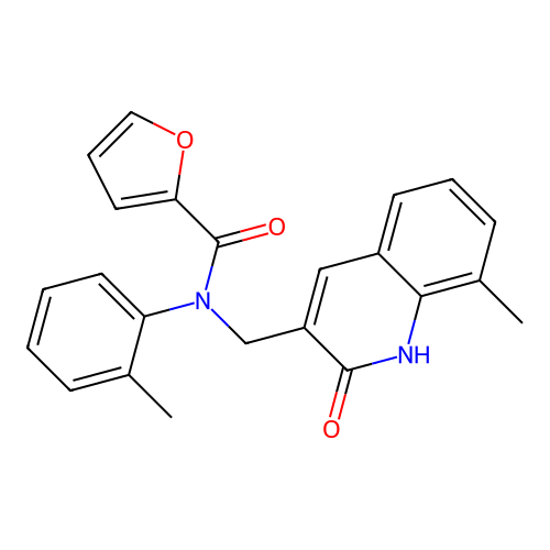N-((2-hydroxy-8-methylquinolin-3-yl)methyl)-N-(o-tolyl)furan-2-carboxamide structure