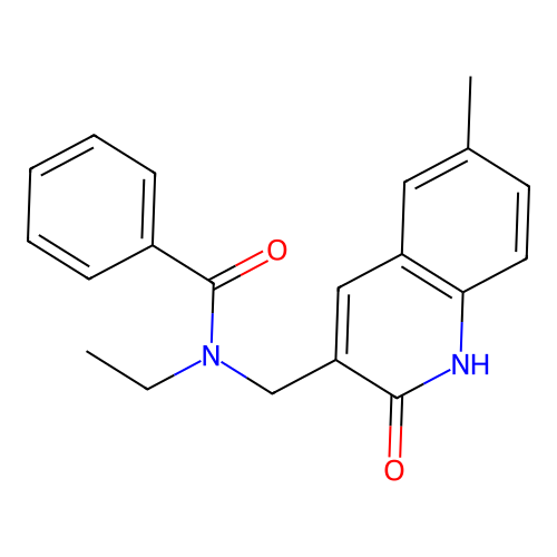 N-ethyl-N-[(6-methyl-2-oxo-1H-quinolin-3-yl)methyl]benzamide structure