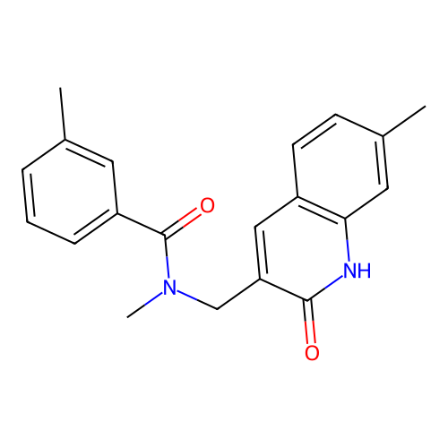 N,3-dimethyl-N-[(7-methyl-2-oxo-1H-quinolin-3-yl)methyl]benzamide structure