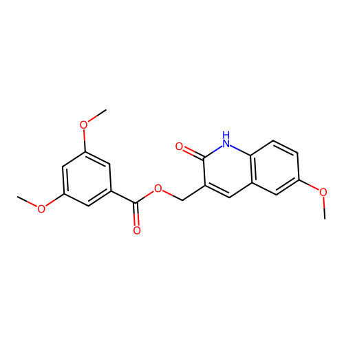 (6-methoxy-2-oxo-1H-quinolin-3-yl)methyl 3,5-dimethoxybenzoate structure
