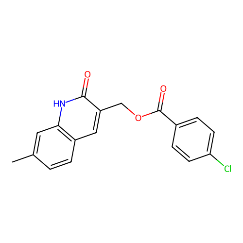 (7-methyl-2-oxo-1H-quinolin-3-yl)methyl 4-chlorobenzoate structure