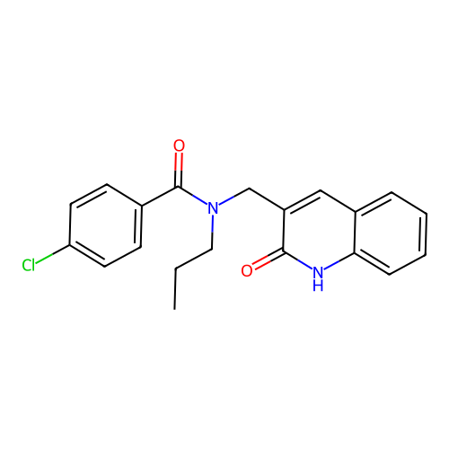 4-chloro-N-[(2-oxo-1H-quinolin-3-yl)methyl]-N-propylbenzamide structure
