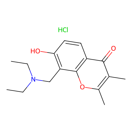 Chromone, 8-(diethylamino)methyl-2,3-dimethyl-7-hydroxy-, hydrochloride structure