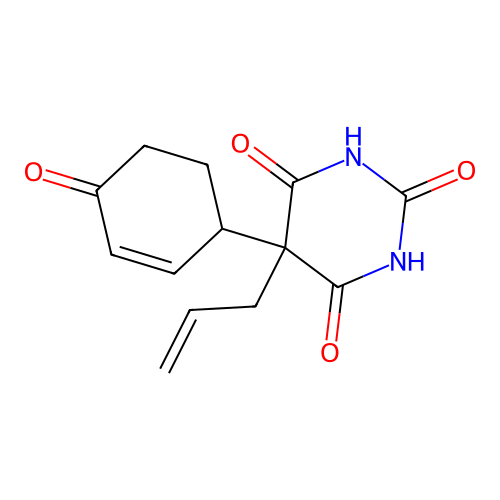 5-(4-Oxo-delta(2)-cyclohexenyl)5-allylbarbituric acid structure