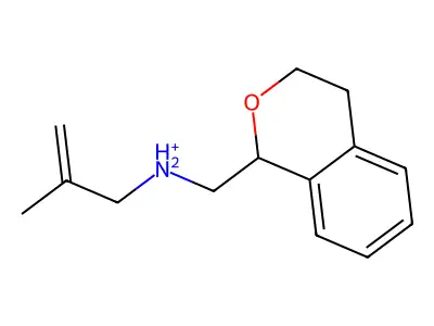 3,4-dihydro-1H-isochromen-1-ylmethyl(2-methylprop-2-enyl)azanium structure
