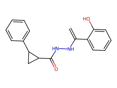 N'-[1-(2-hydroxyphenyl)ethenyl]-2-phenylcyclopropane-1-carbohydrazide structure