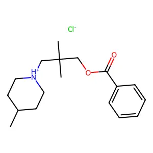 2,2-Dimethyl-3-(4-methylpiperidin-1-yl)propyl benzoate--hydrogen chloride (1/1) structure