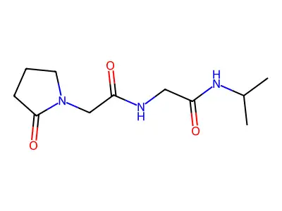 1-Pyrrolidineacetamide, N-(2-((1-methylethyl)amino)-2-oxoethyl)-2-oxo- structure