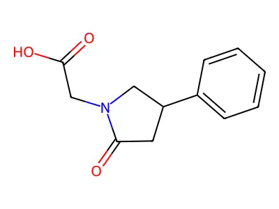 2-[(4S)-2-oxo-4-phenylpyrrolidin-1-yl]acetic acid structure