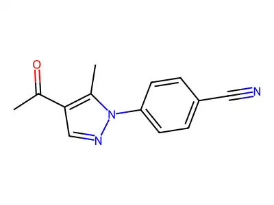 4-(4-acetyl-5-methyl-1H-pyrazol-1-yl)benzonitrile structure