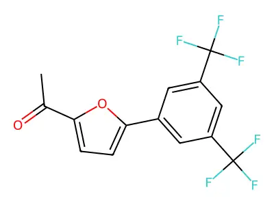 Ethanone, 1-[5-[3,5-bis(trifluoromethyl)phenyl]-2-furanyl]- structure