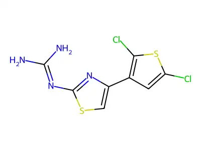 2-[4-(2,5-Dichlorothiophen-3-yl)-1,3-thiazol-2-yl]guanidine structure