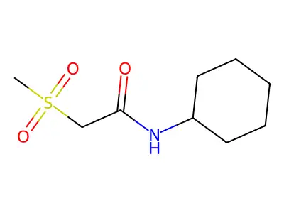 N-cyclohexyl-2-(methylsulfonyl)acetamide structure