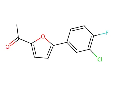 1-[5-(3-Chloro-4-fluorophenyl)-2-furyl]ethan-1-one structure