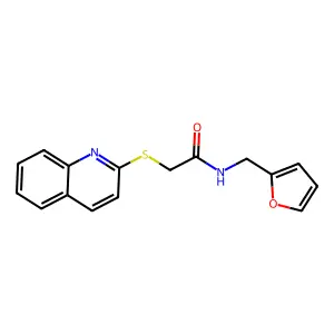 N-[(furan-2-yl)methyl]-2-(quinolin-2-ylsulfanyl)acetamide structure