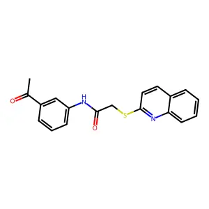 N-(3-acetylphenyl)-2-(quinolin-2-ylsulfanyl)acetamide structure