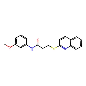 N-(3-methoxyphenyl)-3-(quinolin-2-ylthio)propanamide structure