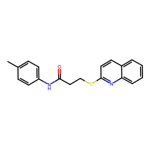 3-(quinolin-2-ylthio)-N-(p-tolyl)propanamide structure