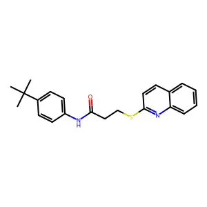 N-(4-tert-butylphenyl)-3-quinolin-2-ylsulfanylpropanamide structure